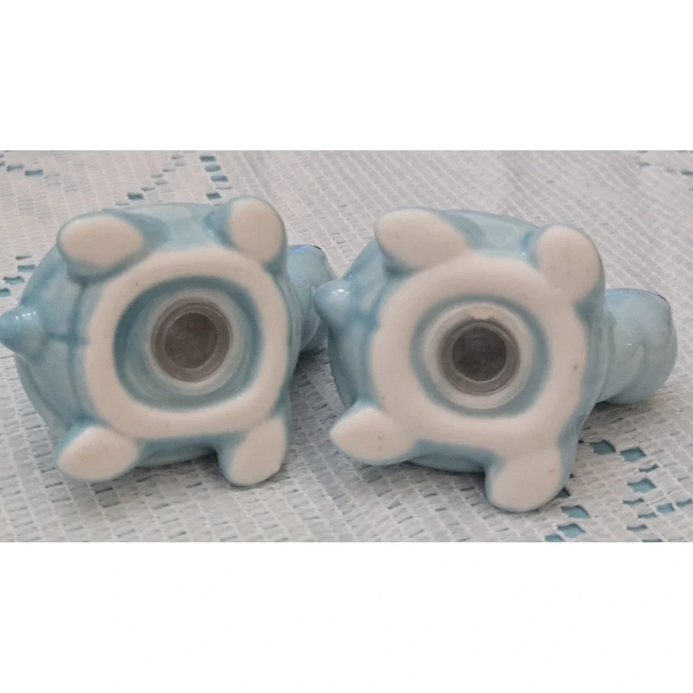 Salt And Pepper Blue‎ Set Of Ceramic Sea Turtles Collectable Vintage Un-used